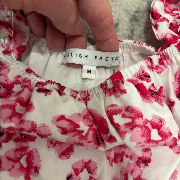 English Factory Pink Floral Ruffle Tank Top - Picture 3 of 7